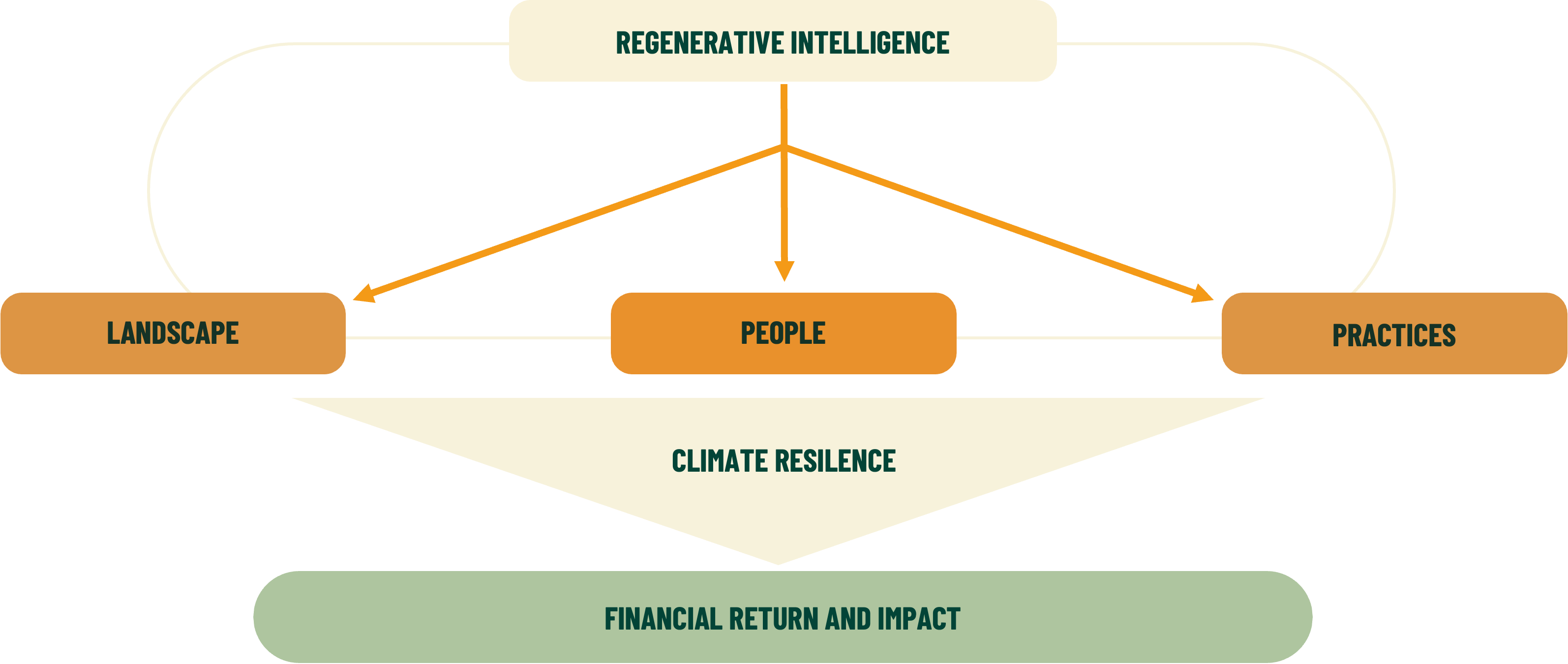 Regenerative Intelligence framework: Landscape, People, Practices leading to Climate Resilience and Financial Return